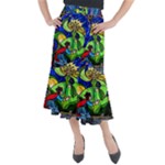 Beauty And The Beast Stained Glass Rose Midi Mermaid Skirt