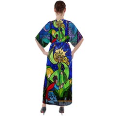 V-Neck Boho Style Maxi Dress 