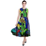 Beauty And The Beast Stained Glass Rose Round Neck Boho Dress