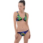 Beauty And The Beast Stained Glass Rose Ring Detail Crop Bikini Set