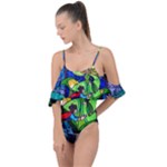 Beauty And The Beast Stained Glass Rose Drape Piece Swimsuit