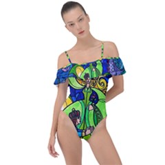 Frill Detail One Piece Swimsuit 
