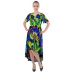 Beauty And The Beast Stained Glass Rose Front Wrap High Low Dress