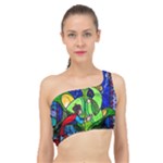 Beauty And The Beast Stained Glass Rose Spliced Up Bikini Top 