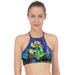 Beauty And The Beast Stained Glass Rose Halter Bikini Top