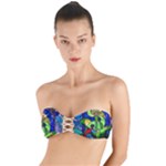 Beauty And The Beast Stained Glass Rose Twist Bandeau Bikini Top