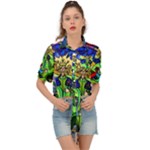 Beauty And The Beast Stained Glass Rose Tie Front Shirt 