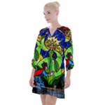 Beauty And The Beast Stained Glass Rose Open Neck Shift Dress
