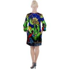 Open Neck Shift Dress 