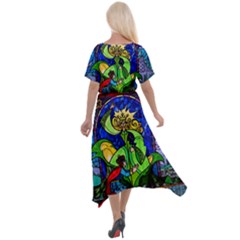 Cross Front Sharkbite Hem Maxi Dress 
