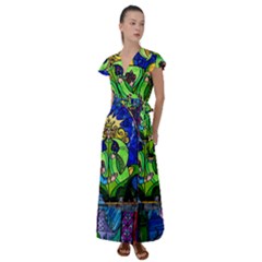 Flutter Sleeve Maxi Dress 