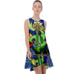 Beauty And The Beast Stained Glass Rose Frill Swing Dress