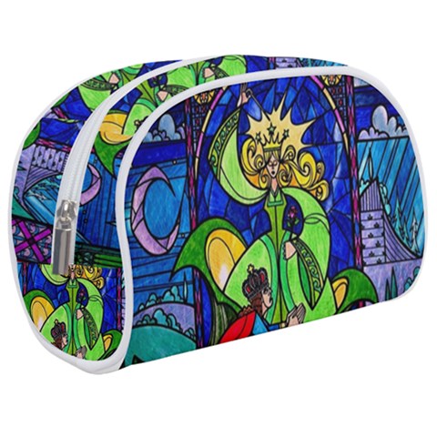 Beauty And The Beast Stained Glass Rose Make Up Case (Medium) from ArtsNow.com
