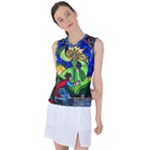 Beauty And The Beast Stained Glass Rose Women s Sleeveless Sports Top