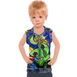 Beauty And The Beast Stained Glass Rose Kids  Sport Tank Top