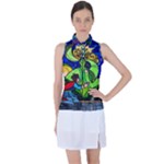 Beauty And The Beast Stained Glass Rose Women s Sleeveless Polo T-Shirt
