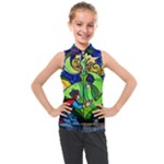 Beauty And The Beast Stained Glass Rose Kids  Sleeveless Polo T-Shirt