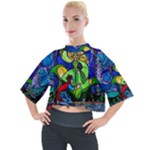 Beauty And The Beast Stained Glass Rose Mock Neck T-Shirt
