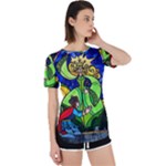 Beauty And The Beast Stained Glass Rose Perpetual Short Sleeve T-Shirt