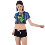 Beauty And The Beast Stained Glass Rose Tie Back Short Sleeve Crop T-Shirt