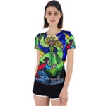 Beauty And The Beast Stained Glass Rose Back Cut Out Sport T-Shirt
