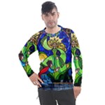 Beauty And The Beast Stained Glass Rose Men s Pique Long Sleeve T-Shirt