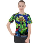 Beauty And The Beast Stained Glass Rose Women s Sport Raglan T-Shirt