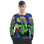 Beauty And The Beast Stained Glass Rose Men s Long Sleeve Raglan T-Shirt
