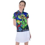 Beauty And The Beast Stained Glass Rose Women s Polo T-Shirt