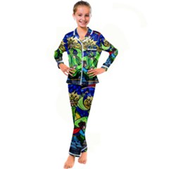 Kids  Satin Long Sleeve Pajamas Set 