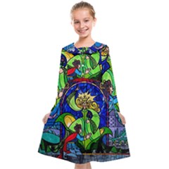 Beauty And The Beast Stained Glass Rose Kids  Midi Sailor Dress from ArtsNow.com