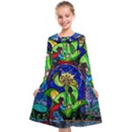 Beauty And The Beast Stained Glass Rose Kids  Midi Sailor Dress