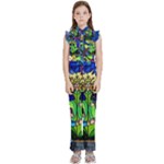 Beauty And The Beast Stained Glass Rose Kids  Sleeveless Ruffle Edge Band Collar Chiffon One Piece
