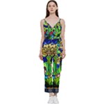 Beauty And The Beast Stained Glass Rose V-Neck Camisole Jumpsuit