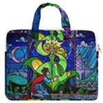 Beauty And The Beast Stained Glass Rose MacBook Pro 16  Double Pocket Laptop Bag 