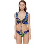 Beauty And The Beast Stained Glass Rose Low Cut Ruffle Edge Bikini Set