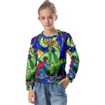 Beauty And The Beast Stained Glass Rose Kids  Long Sleeve T-Shirt with Frill 