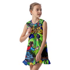 Kids  Pilgrim Collar Ruffle Hem Dress 