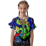 Beauty And The Beast Stained Glass Rose Kids  Cut Out Flutter Sleeves