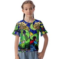Kids  Cuff Sleeve Scrunch Bottom T-Shirt 