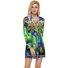Long Sleeve Satin Robe 