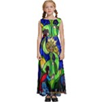 Beauty And The Beast Stained Glass Rose Kids  Satin Sleeveless Maxi Dress