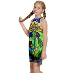 Kids  Halter Collar Waist Tie Chiffon Dress 