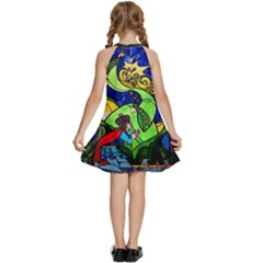 Kids  Halter Collar Waist Tie Chiffon Dress 