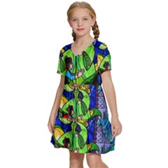 Kids  Short Sleeve Tiered Mini Dress 