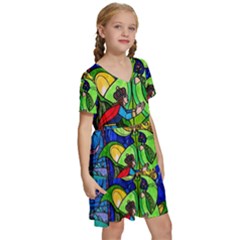 Kids  Short Sleeve Tiered Mini Dress 