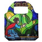 Beauty And The Beast Stained Glass Rose Premium Foldable Grocery Recycle Bag