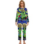 Beauty And The Beast Stained Glass Rose Womens  Long Sleeve Lightweight Pajamas Set