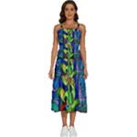 Beauty And The Beast Stained Glass Rose Sleeveless Shoulder Straps Boho Dress