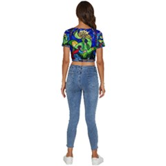 Short Sleeve Square Neckline Crop Top  